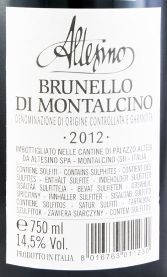 2012 Altesino Brunello di Montalcino tinto
