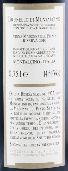 2010 Madonna del Piano Brunello di Montalcino tinto