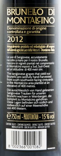 2012 Luce Brunello Di Montalcino red