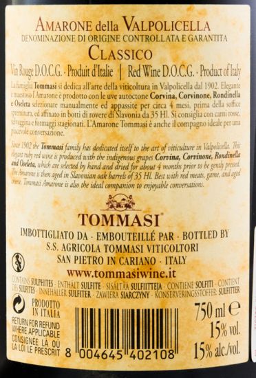 2013 Tommasi Amarone della Valpolicella Clássico tinto