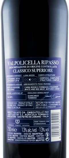 2016 Tommasi Ripasso Valpolicella Classico Superiore tinto