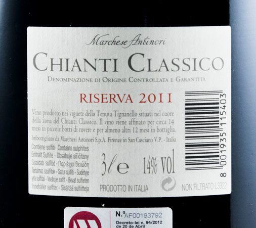 2011 Marchese Antinori Chianti Classico Riserva tinto 3L