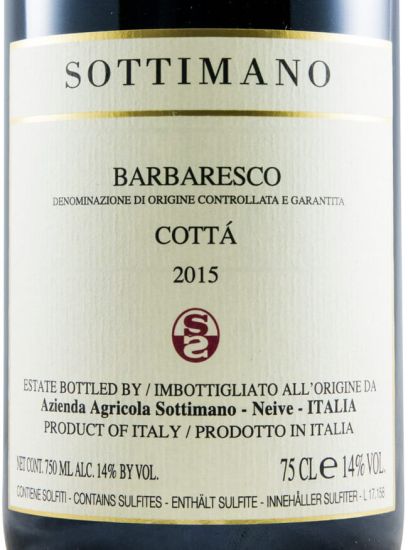 2015 Sottimano Cottá Barbaresco Piedmonte red