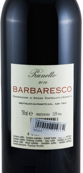 2014 Prunotto Barbaresco red