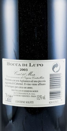 2003 Tormaresca Bocca di Lupo Aglianico Castel del Monte tinto