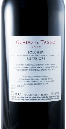 2016 Tenuta Guado al Tasso Bolgheri Superiore tinto