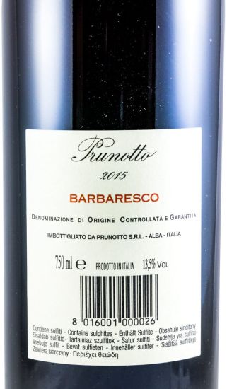 2015 Prunotto Barbaresco tinto