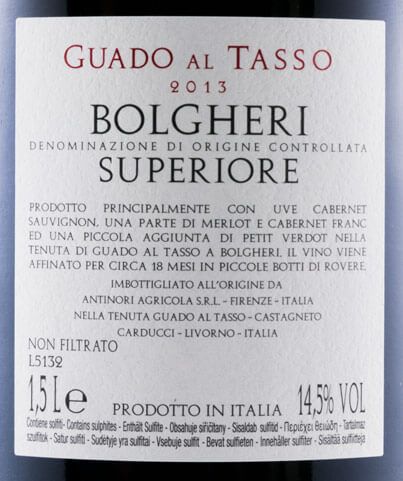 2013 Tenuta Guado al Tasso Bolgheri Superiore tinto 1,5L