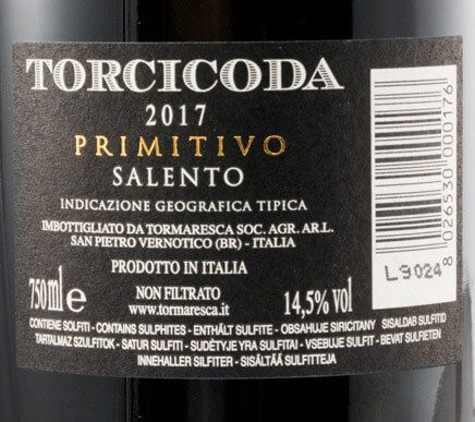 2017 Tormaresca Torcicoda Primitivo Salento tinto