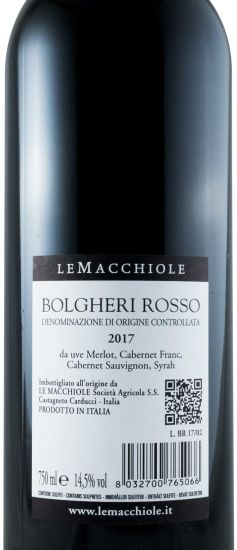2017 Le Macchiole Bolgheri Rosso red
