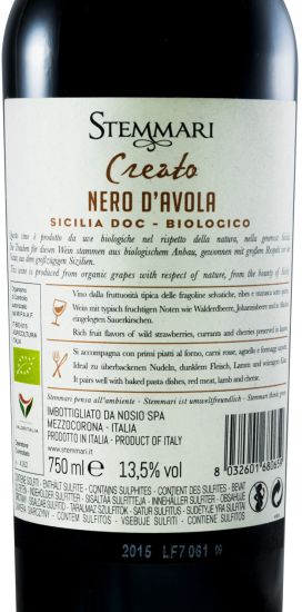 2015 Stemmari Creato Nero d'Avola biológico tinto