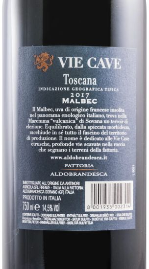 2017 Fattoria Aldobrandesca Vie Cave Malbec Sovana tinto