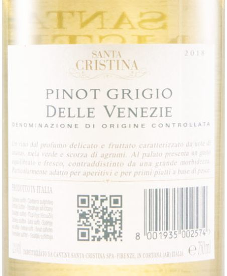 2018 Santa Cristina Pinot Grigio white