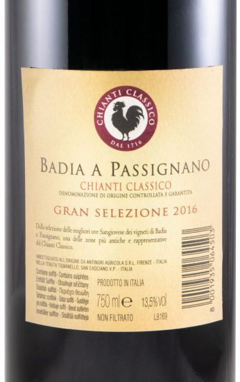 2016 Badia a Passignano Chianti Classico Gran Selezione red