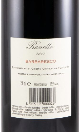 2017 Prunotto Barbaresco red
