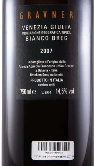 2007 Gravner Berg Orange Wine branco