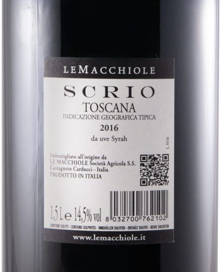 2016 Le Macchiole Scrio red 1.5L