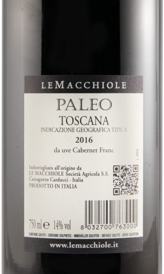 2016 Le Macchiole Paleo Rosso red