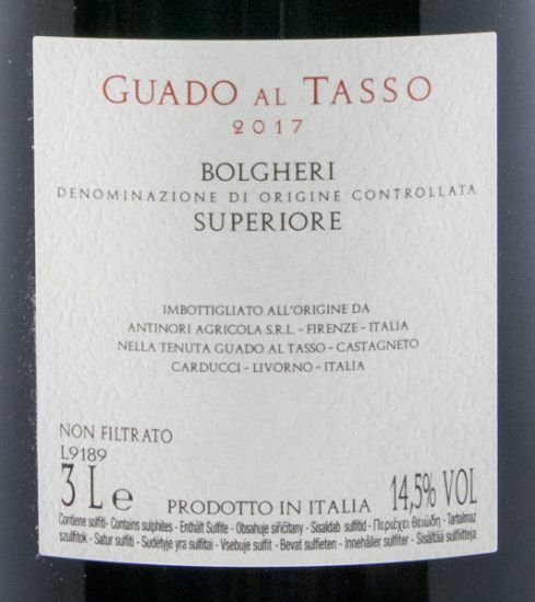 2017 Tenuta Guado al Tasso Bolgheri Superiore tinto 3L