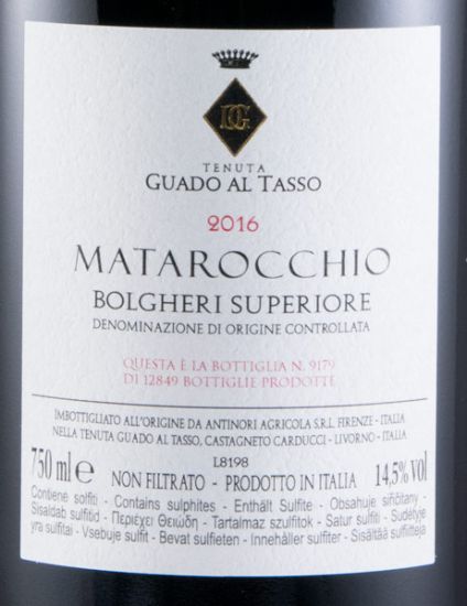 2016 Tenuta Guado al Tasso Matarocchio Bolgheri Superiore red