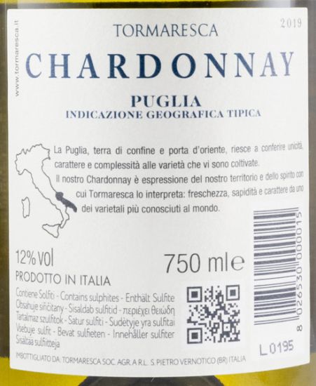 2019 Tormaresca Chardonnay white