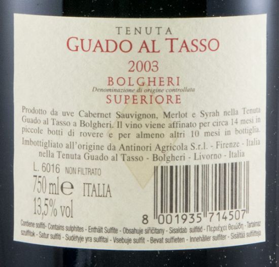 2003 Tenuta Guado al Tasso Bolgheri Superiore tinto