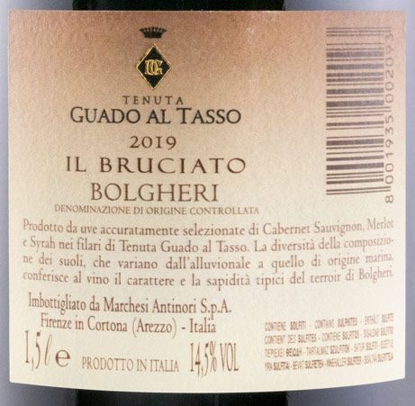 2019 Tenuta Guado al Tasso Il Bruciato Bolgheri tinto 1,5L
