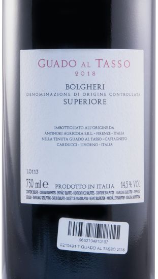 2018 Tenuta Guado al Tasso Bolgheri Superiore tinto