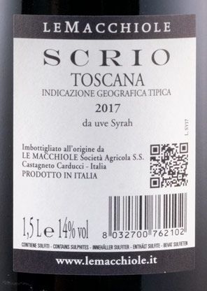 2017 Le Macchiole Scrio red 1.5L