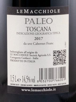 2017 Le Macchiole Paleo Rosso tinto 1,5L