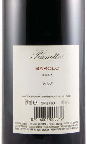 2017 Prunotto Barolo red