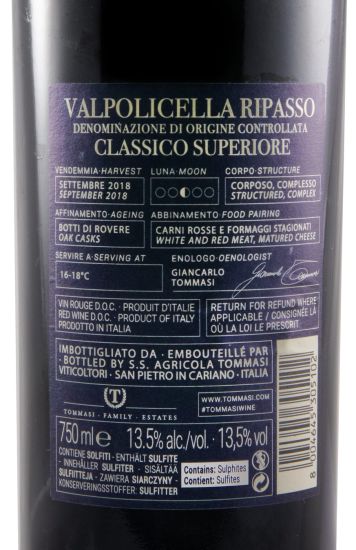2018 Tommasi Ripasso Valpolicella Classico Superiore tinto