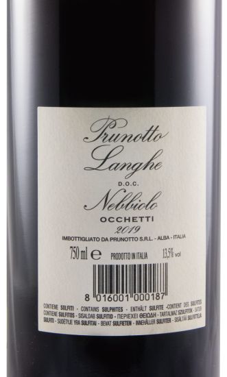 2019 Prunotto Occhetti Nebbiolo Langhe red