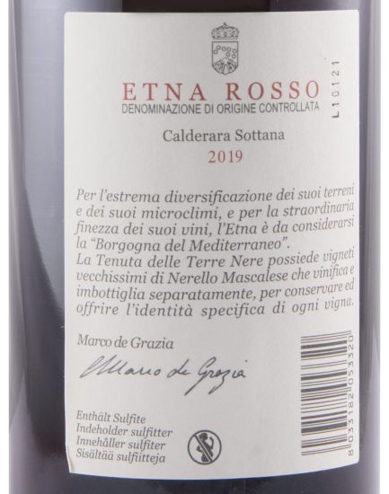 2019 Tenuta delle Terre Nere Etna Calderara Sottana Sicilia tinto