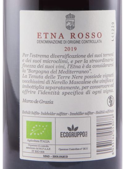2019 Tenuta delle Terre Nere Etna Sicilia biológico tinto