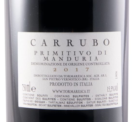 2017 Tormaresca Carrubo Primitivo di Manduria tinto