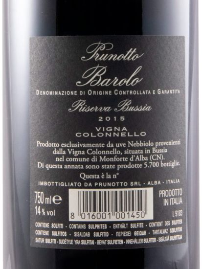 2015 Prunotto Vigna Colonnello red