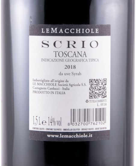 2018 Le Macchiole Scrio red 1.5L
