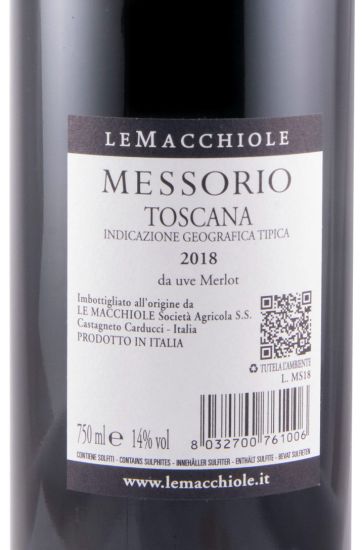 2018 Le Macchiole Messorio tinto