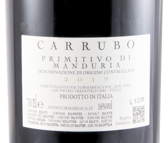 2019 Tormaresca Carrubo Primitivo di Manduria tinto