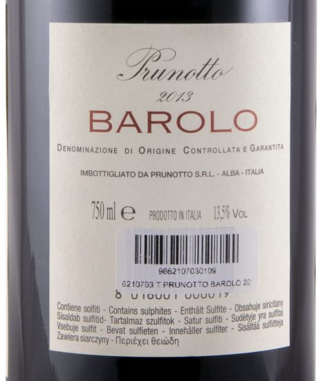 2013 Prunotto Barolo tinto