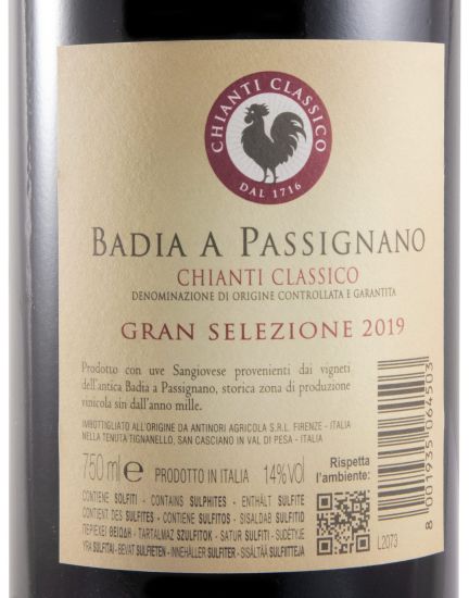 2019 Badia a Passignano Chianti Classico Gran Selezione tinto