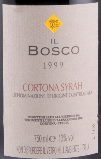 1999 Tenimenti d'Alessandro Il Bosco Syrah red