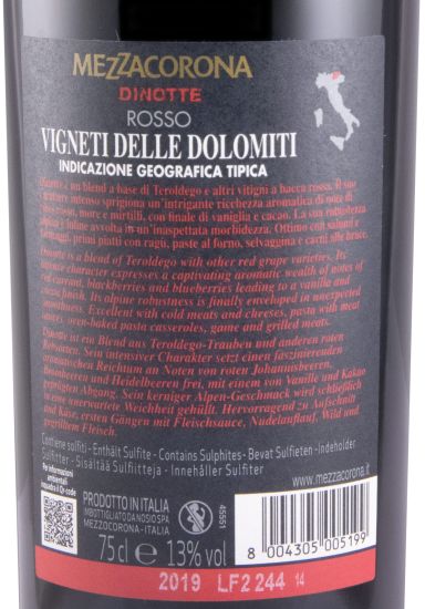 2019 Mezzacorona Dinotte tinto