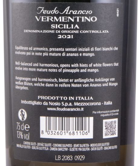 2021 Feudo Arancio Vermentino branco