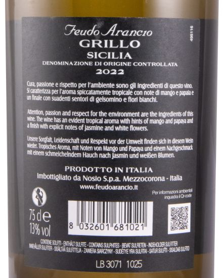 2022 Feudo Arancio Grillo white