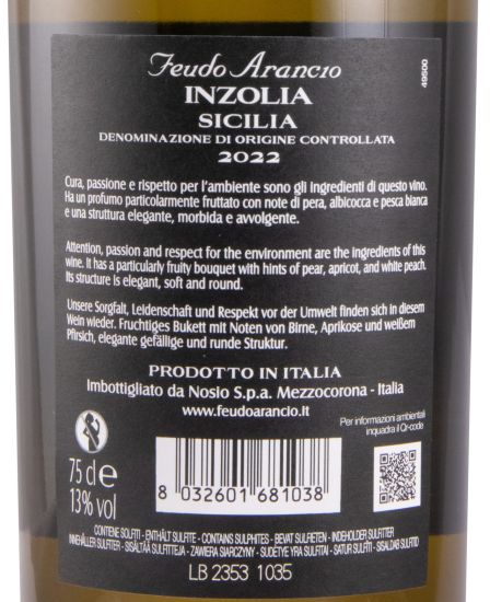 2022 Feudo Arancio Inzolia white