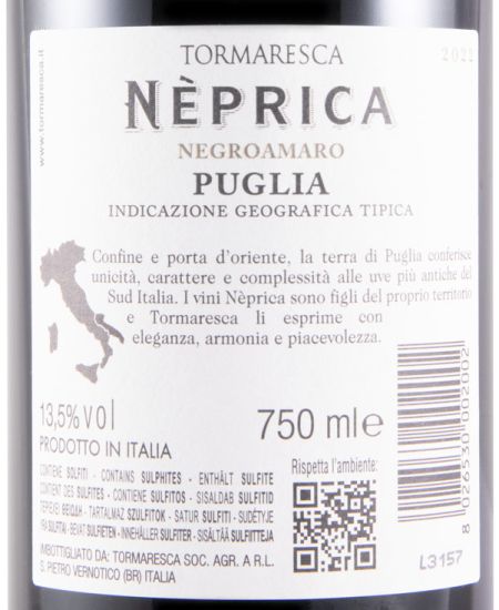 2022 Tormaresca Nèprica Negroamaro red