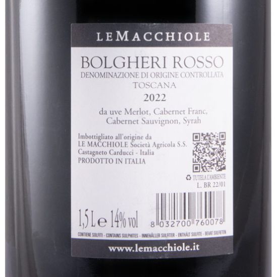 2022 Le Macchiole Bolgheri tinto 1,5L