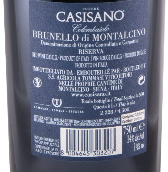 2016 Casisano Colombaiolo Brunello di Montalcino Riserva tinto